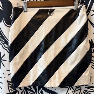 Black and White Striped Women's Skirt